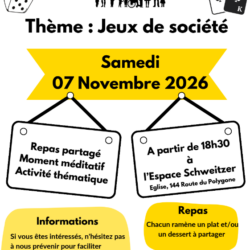 Rencontres des familles et repas partagé le samedi 07 novembre 2026 à l'espace Schweitzer